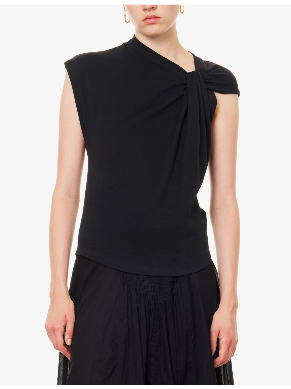 Nayda Asymmetrical Cotton-Jersey T-Shirt - 3