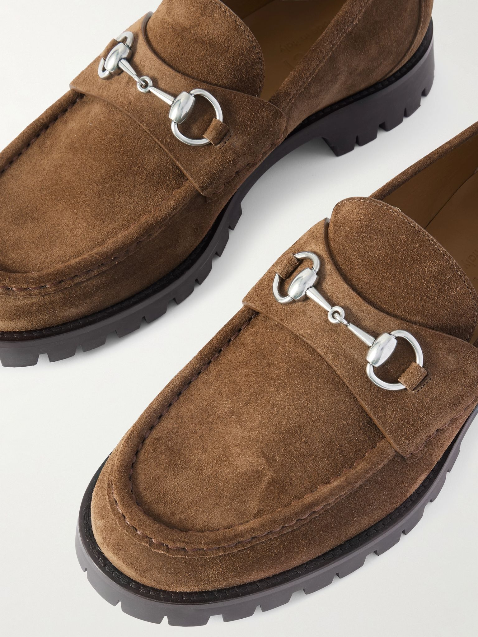 Sylke Horsebit-Embellished Suede Loafers Brown - 5