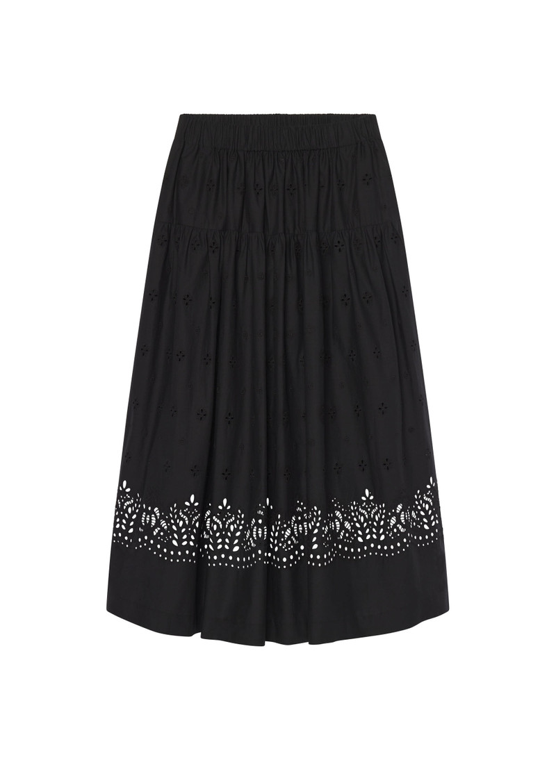 Jay Embroidered Cotton Midi Skirt 1