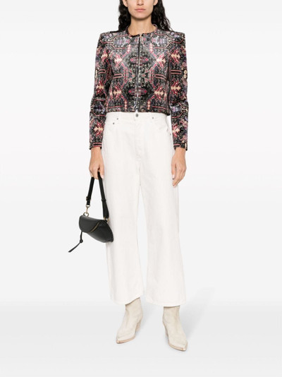 Isabel Marant Valian graphic-print cropped jacket outlook