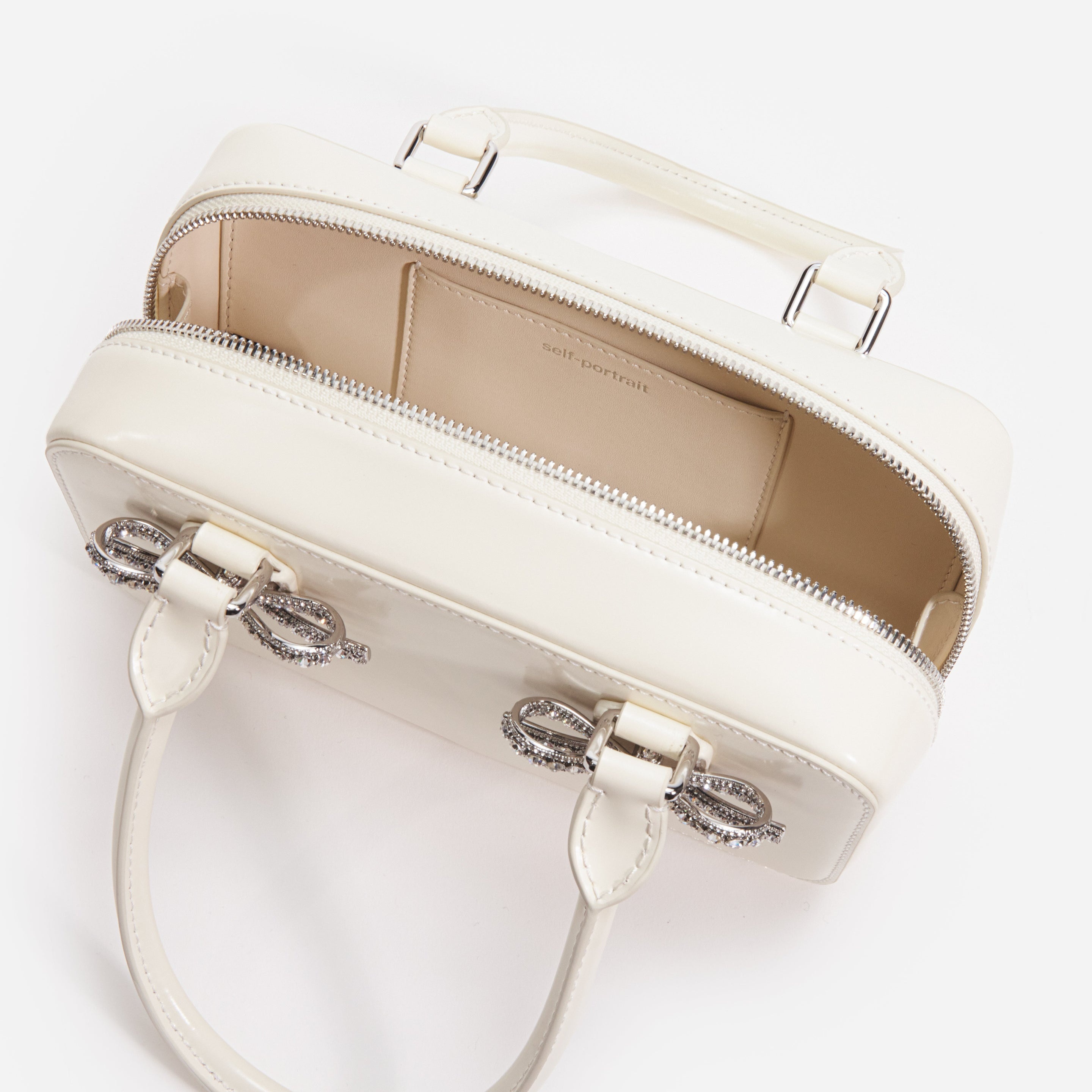 Cream Leather Mini Tote Bag - 4