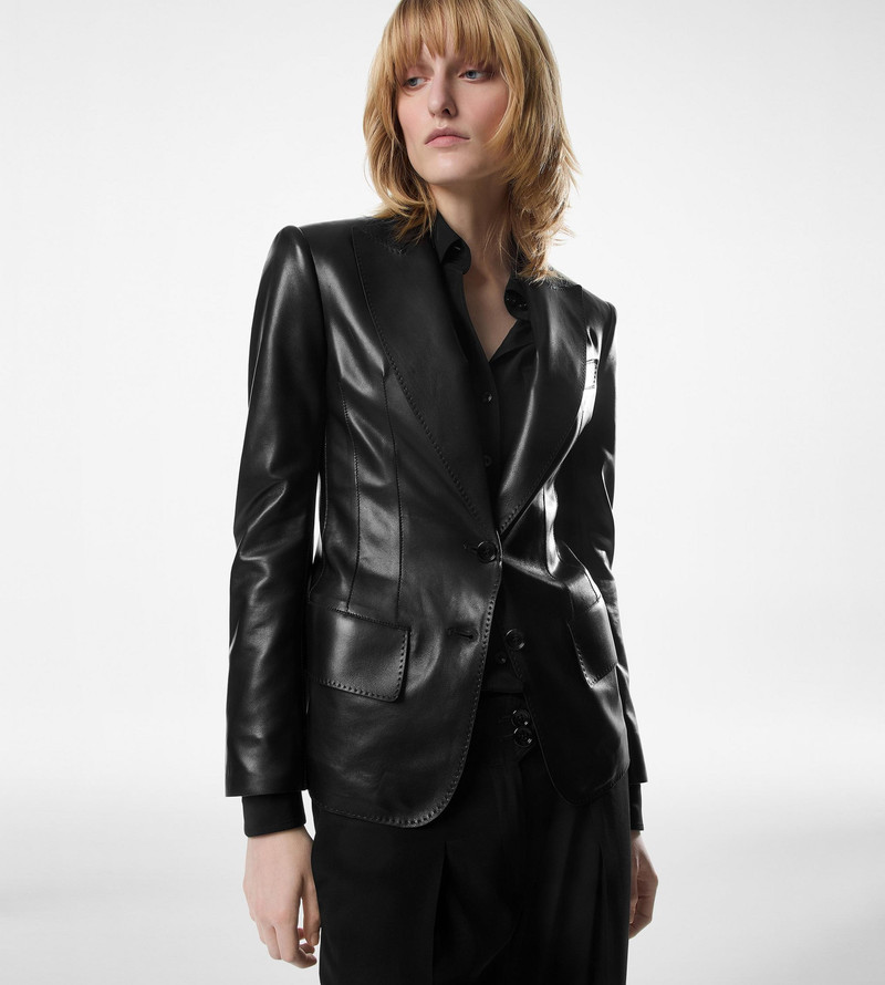 TOM FORD PEAK LAPEL LEATHER JACKET outlook