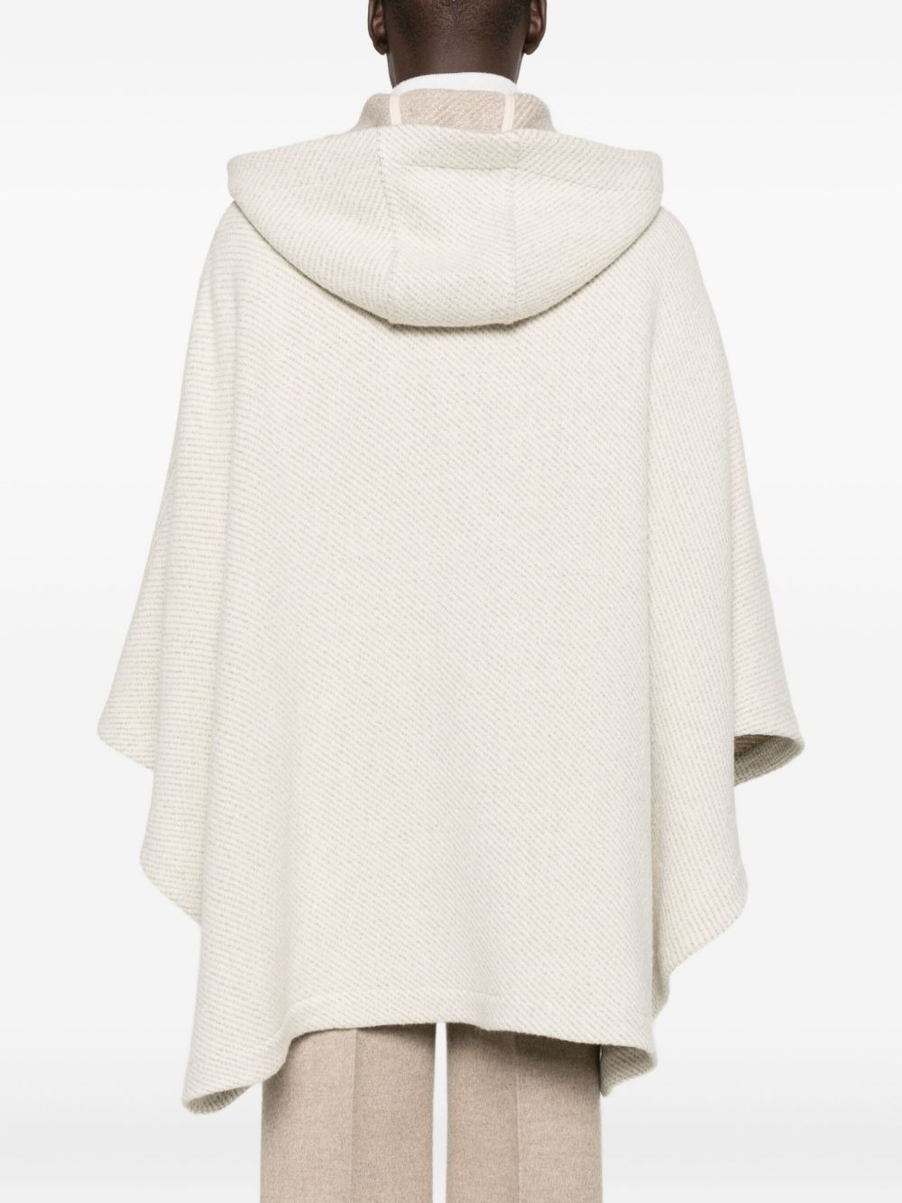 hooded lace-up poncho - 3