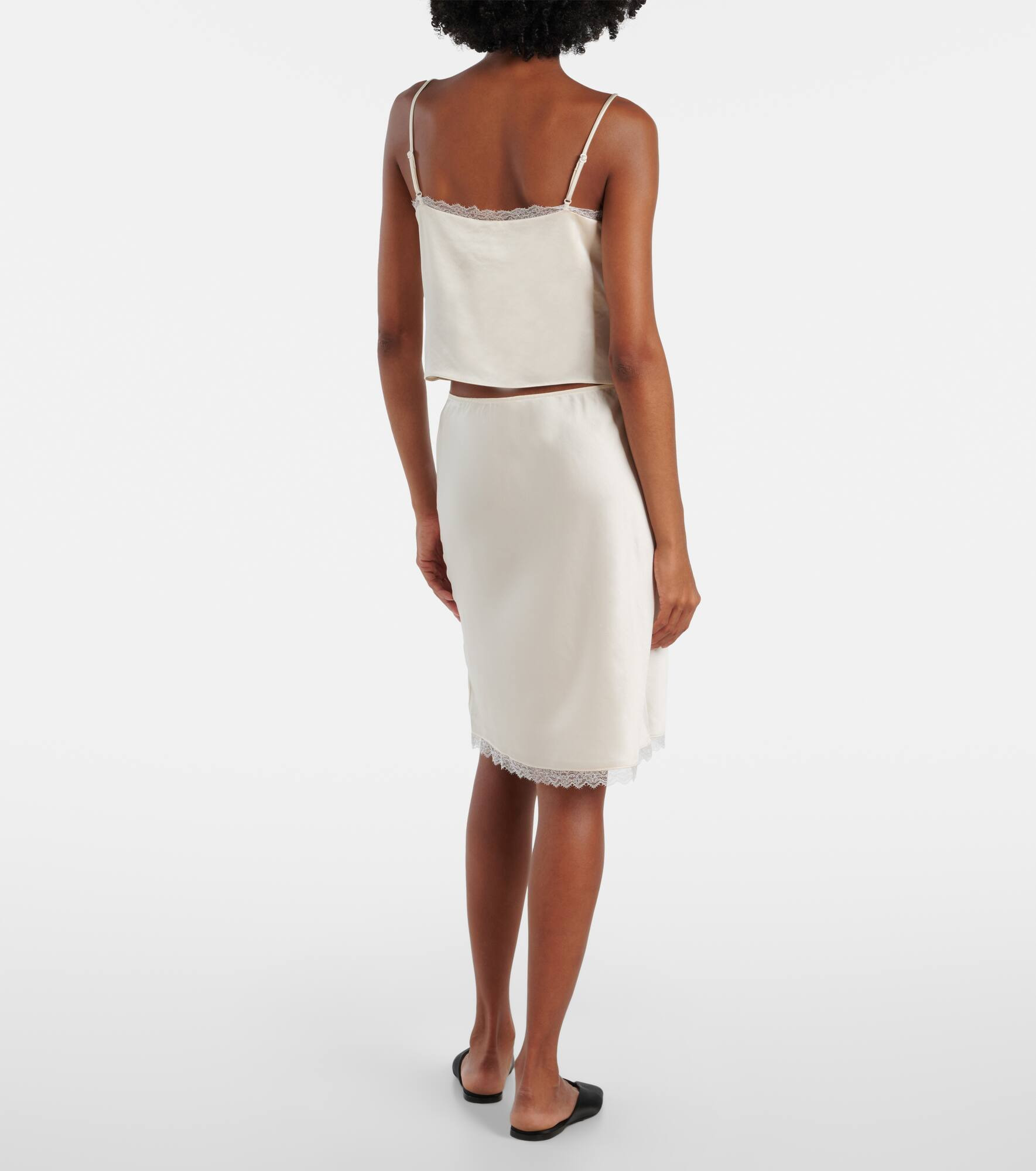 Barb cropped lace satin camisole - 3