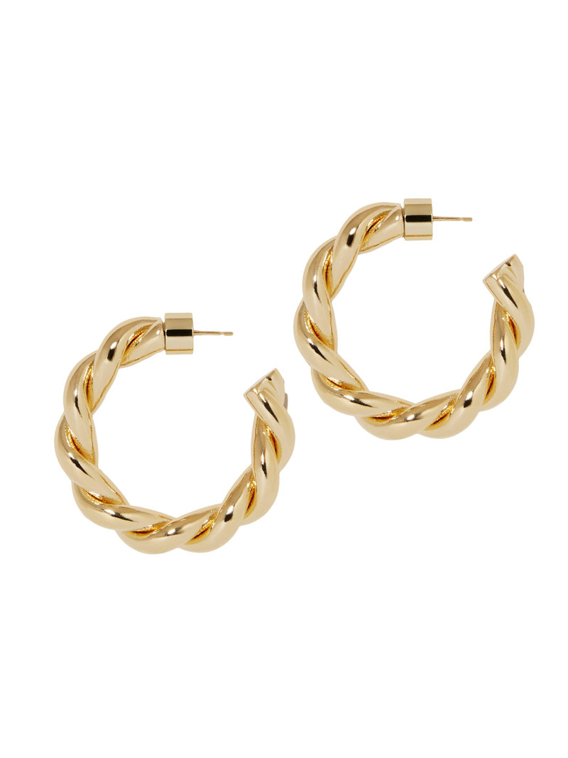 Women's Twisted Lilly 10K-Gold-Plated Huggie Earrings - Gold 3