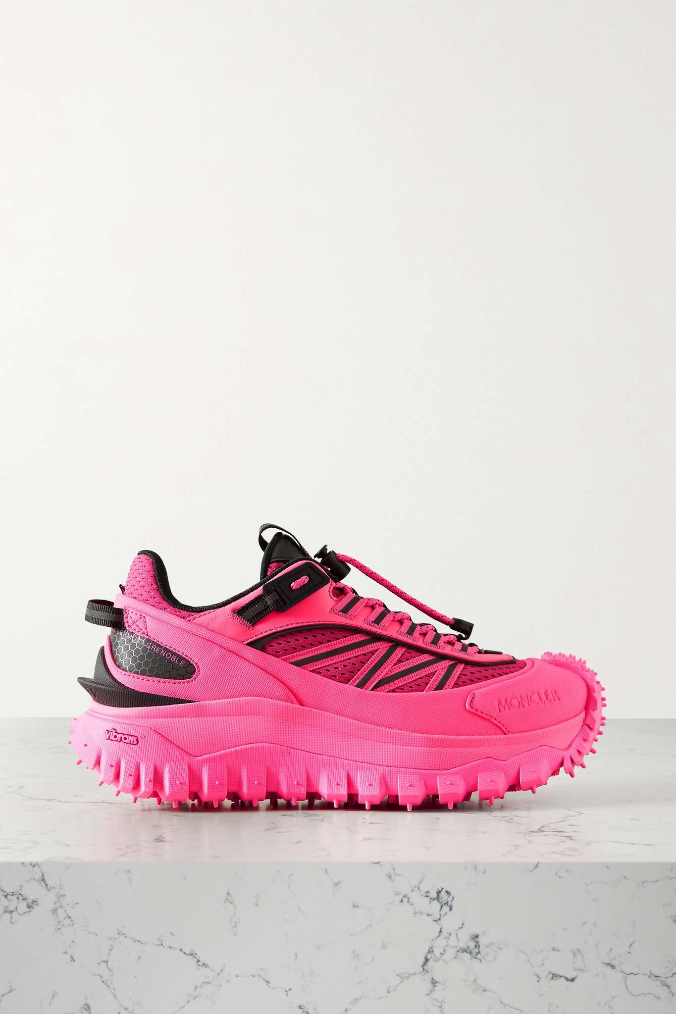 Trailgrip neon canvas, mesh and leather sneakers - 1