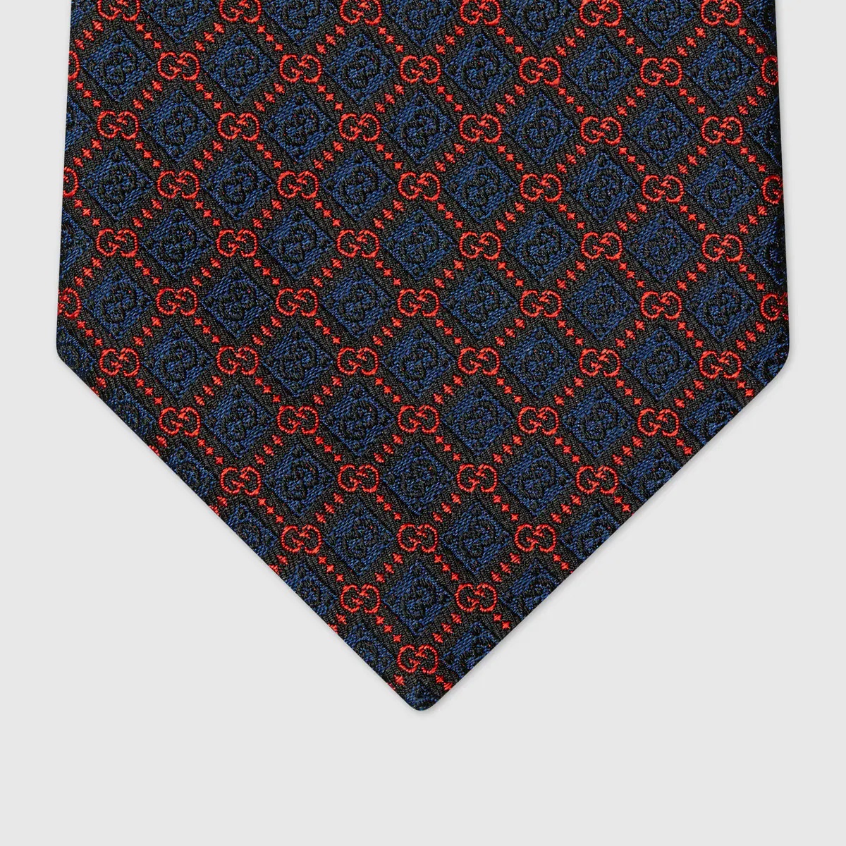 GG and rhombus motif silk tie - 3