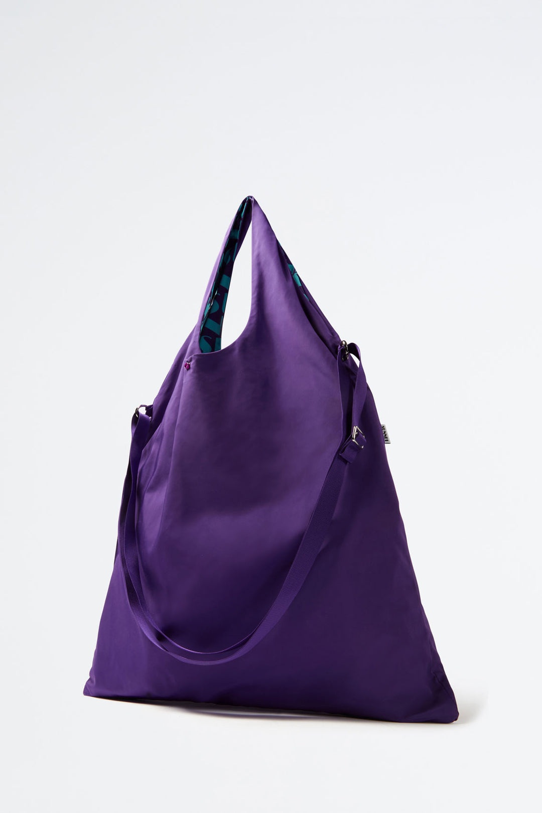 REVERSIBLE AZURE & PURPLE LOGO SHOPPER BAG - 3
