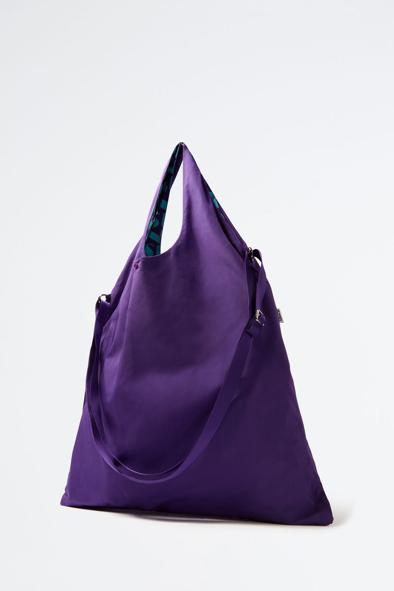 REVERSIBLE AZURE & PURPLE LOGO SHOPPER BAG 3