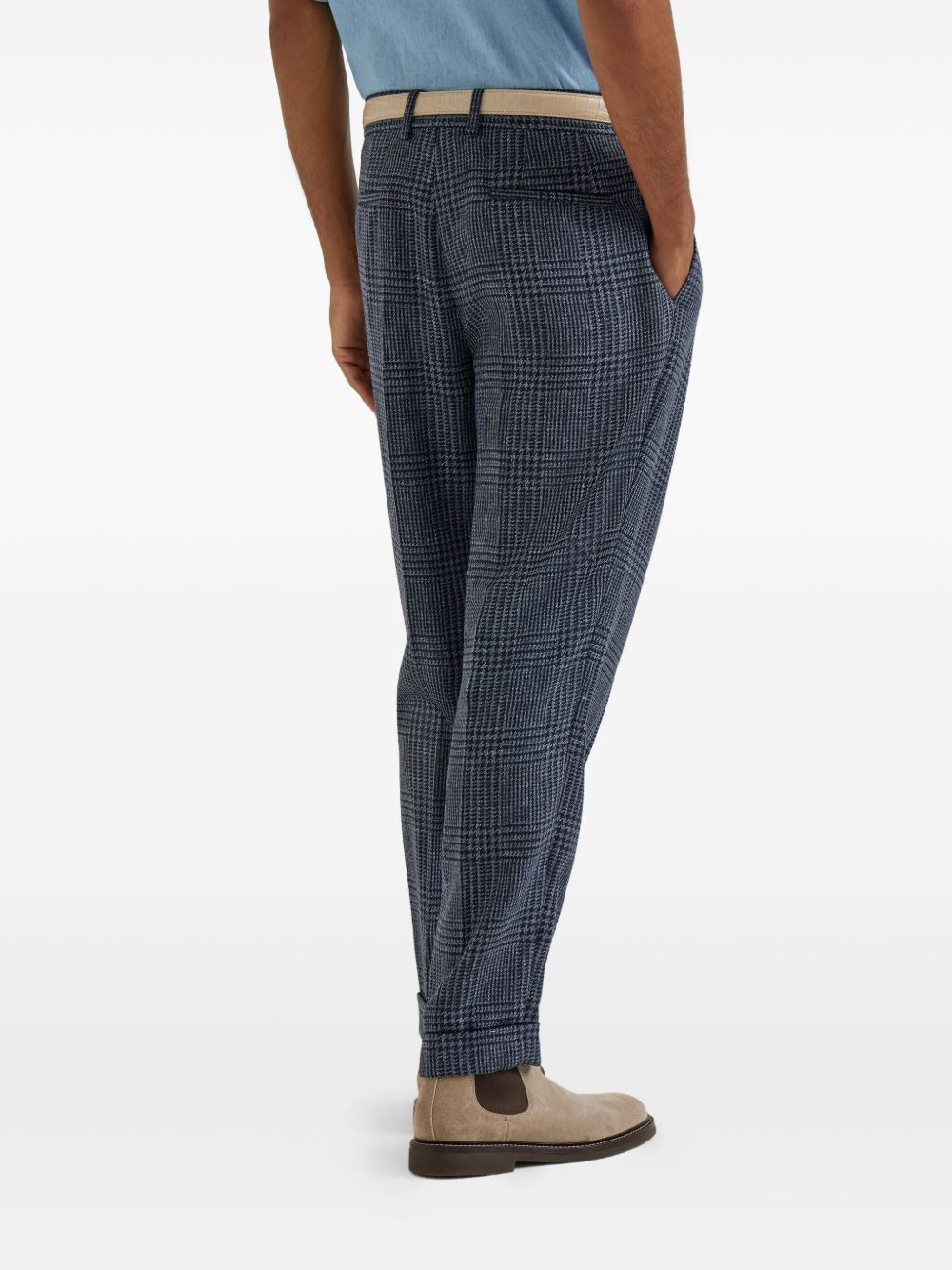 Prince of Wales double-pleated check trousers - 4
