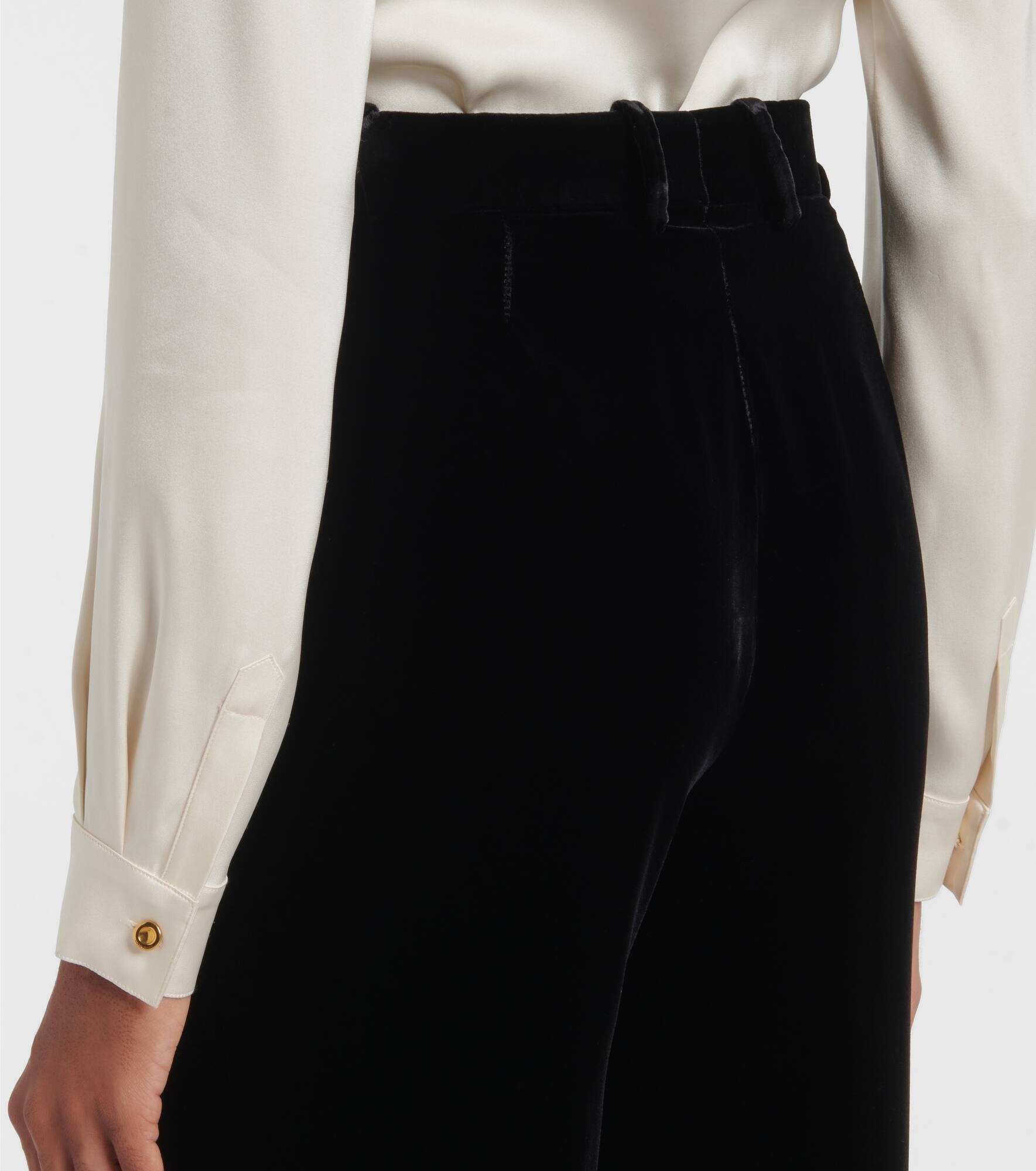 Goldie high-rise velvet wide-leg pants - 5