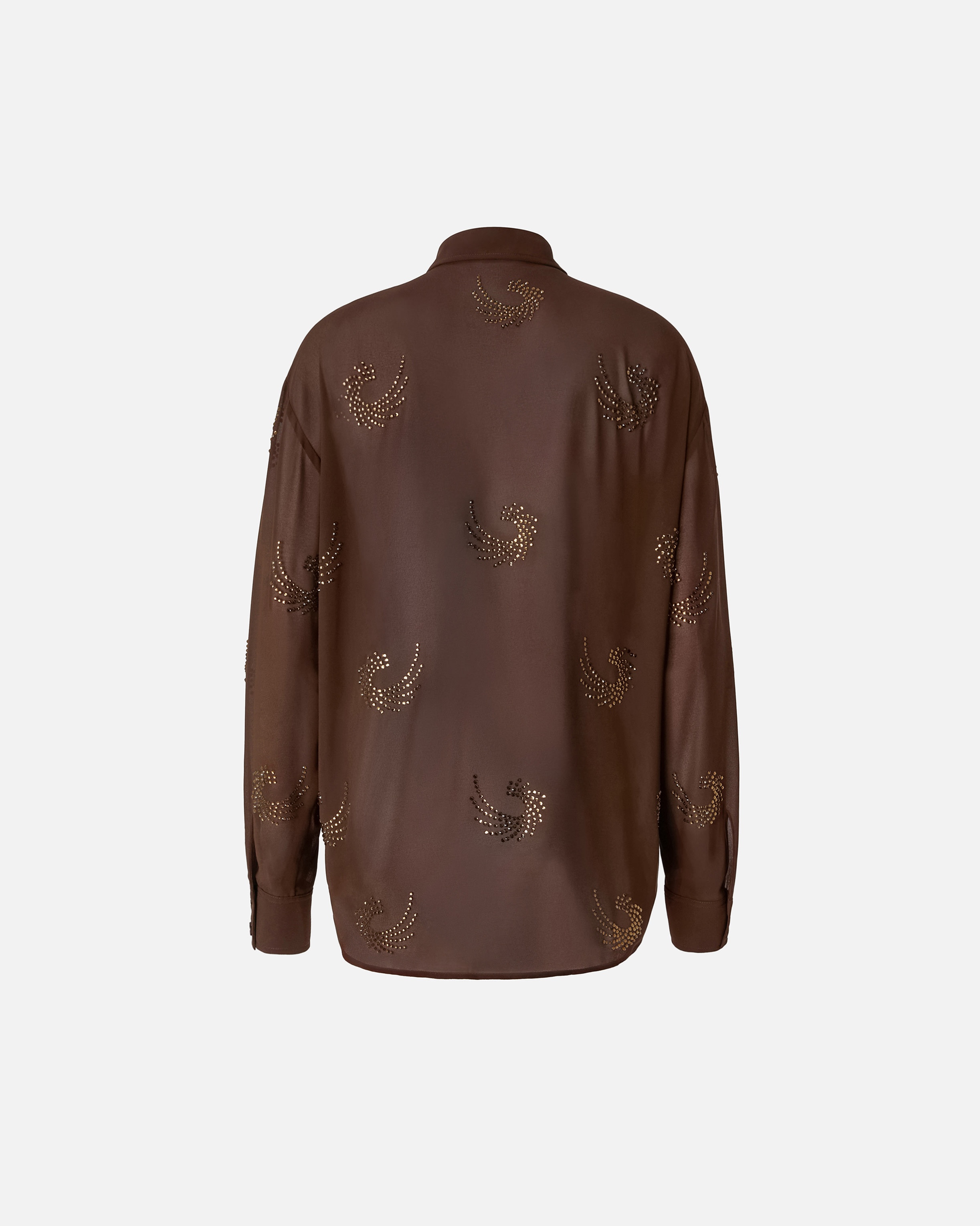 SEMI-TRANSPARENT SHIRT WITH RHINESTONE SWIRLS - 6