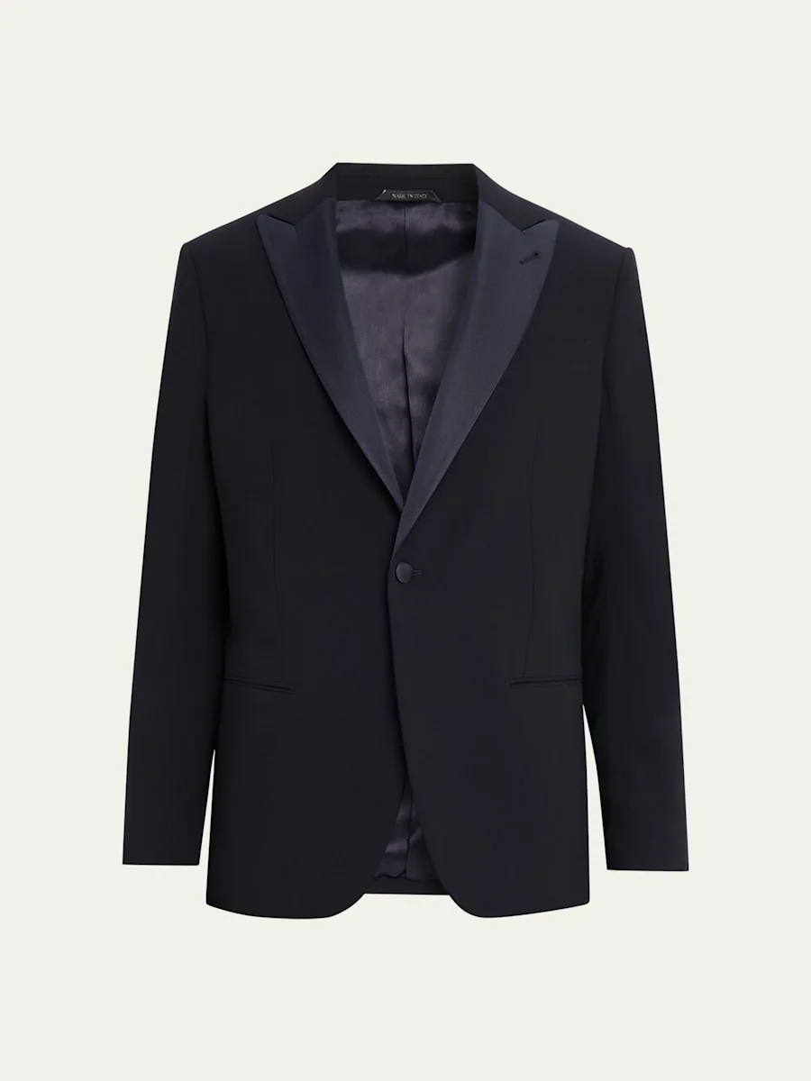 Men's Soho Line Wool Peak-Lapel Dinner Jacket - 1