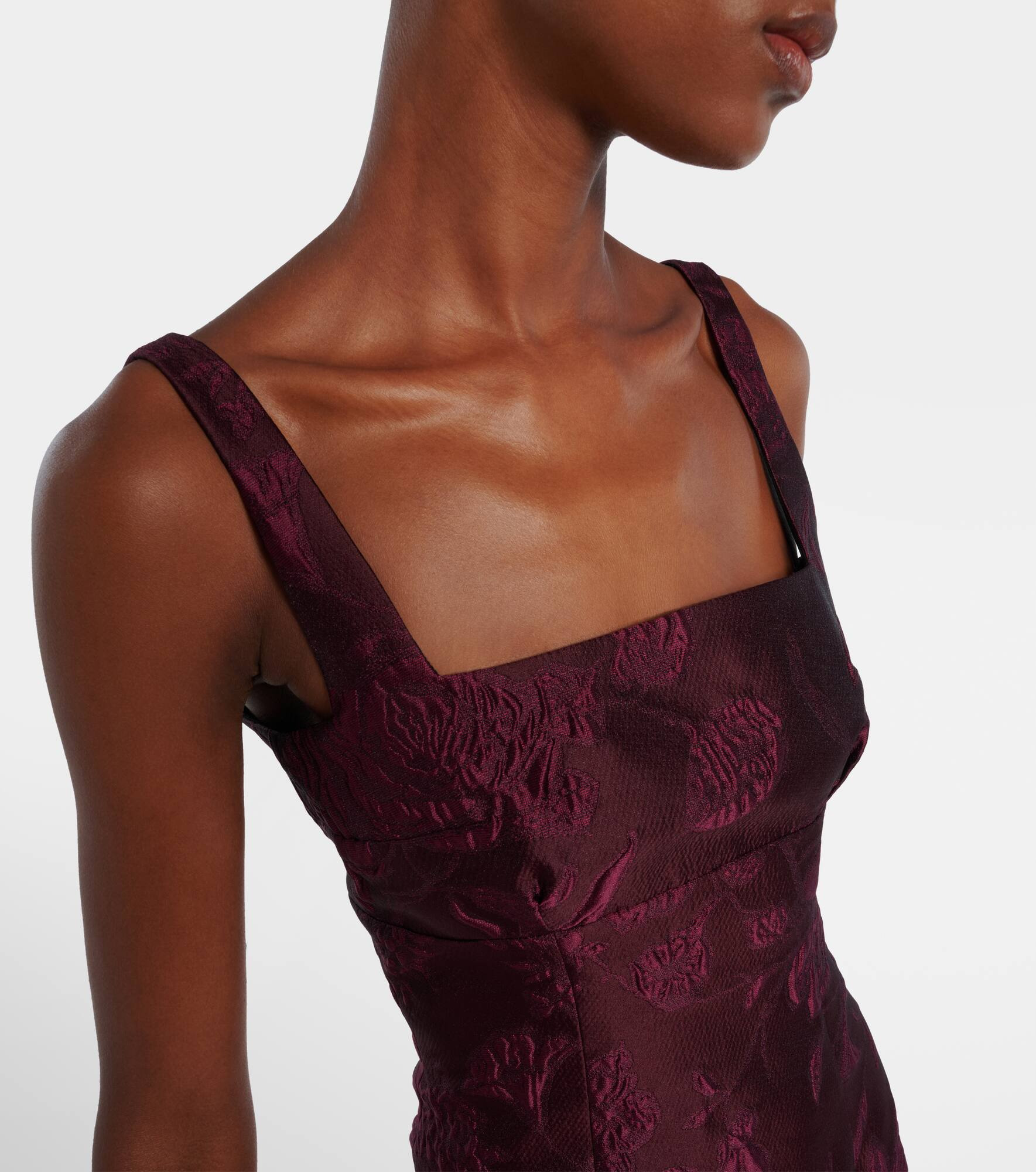 Micheline floral cloqué gown - 4