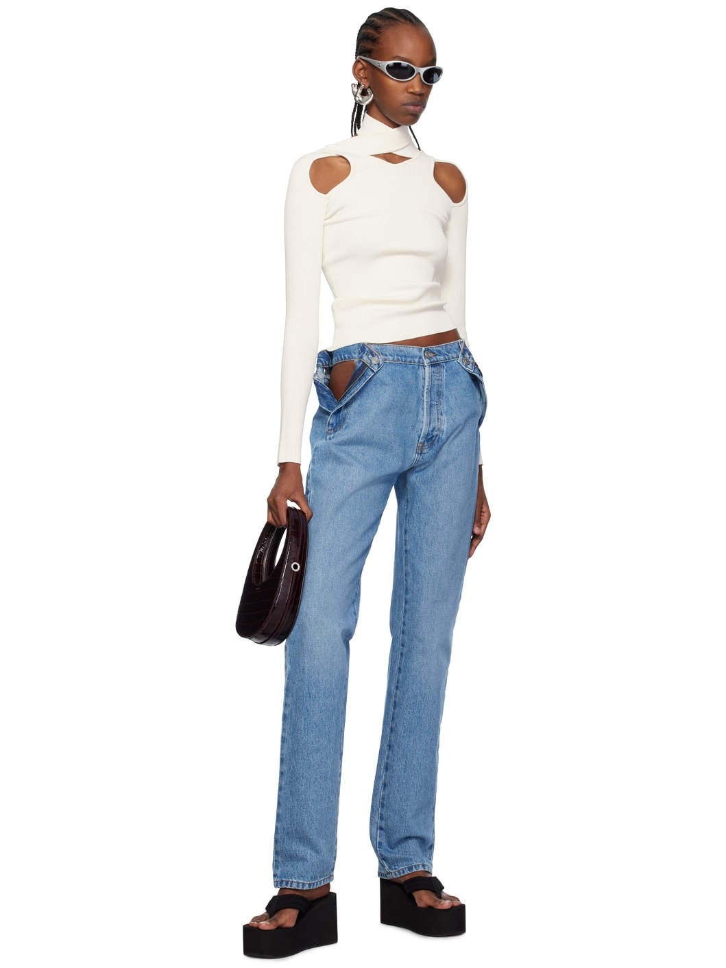 デニム・ジーパン COPERNI 'Hybrid' jeans Blue COPP32F2014 Blue Hybrid Jeans by Coperni on Sale