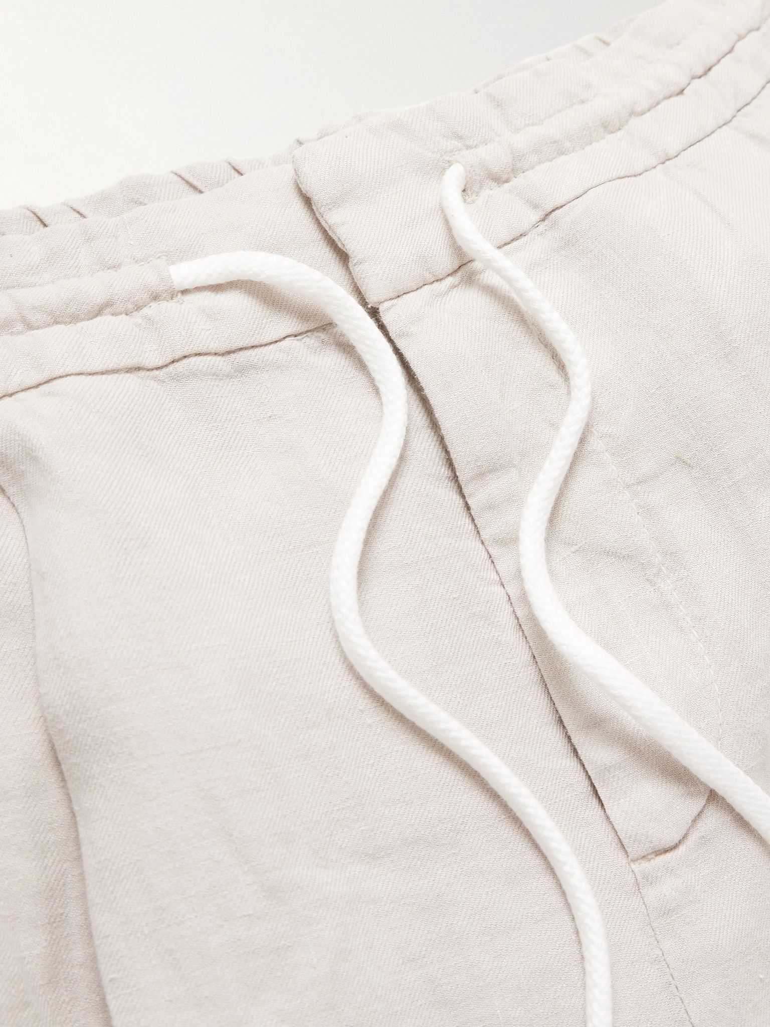 Straight-Leg Linen Drawstring Trousers Neutral - 6