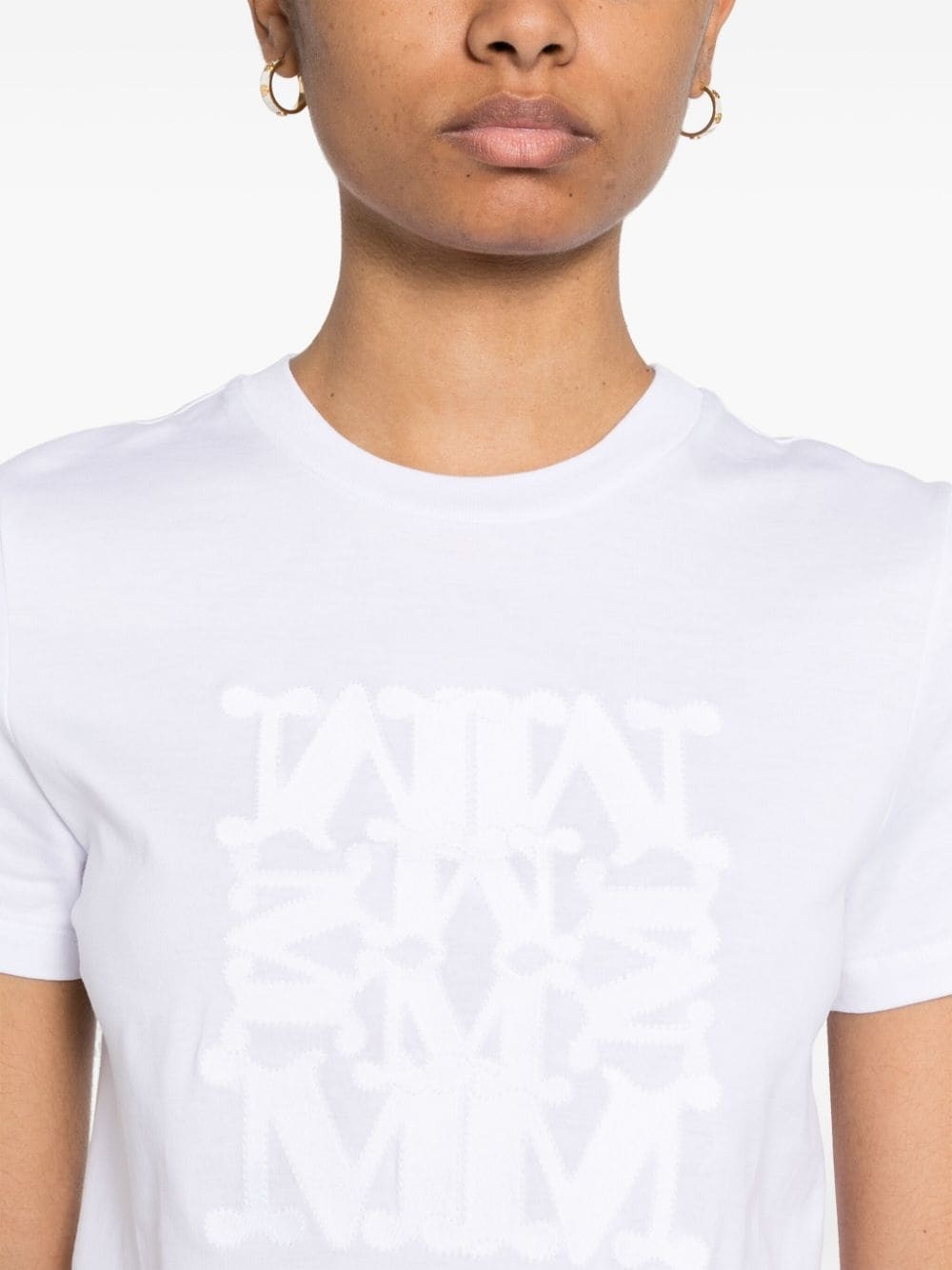 logo-embroidered cotton T-shirt - 5