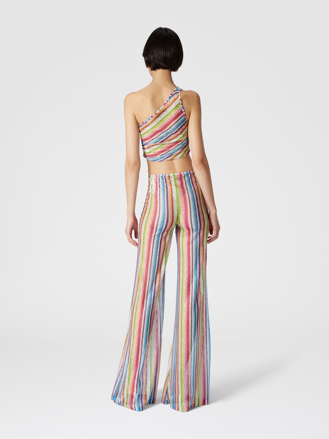 Low-waisted cover-up trousers with zig zag print - 3