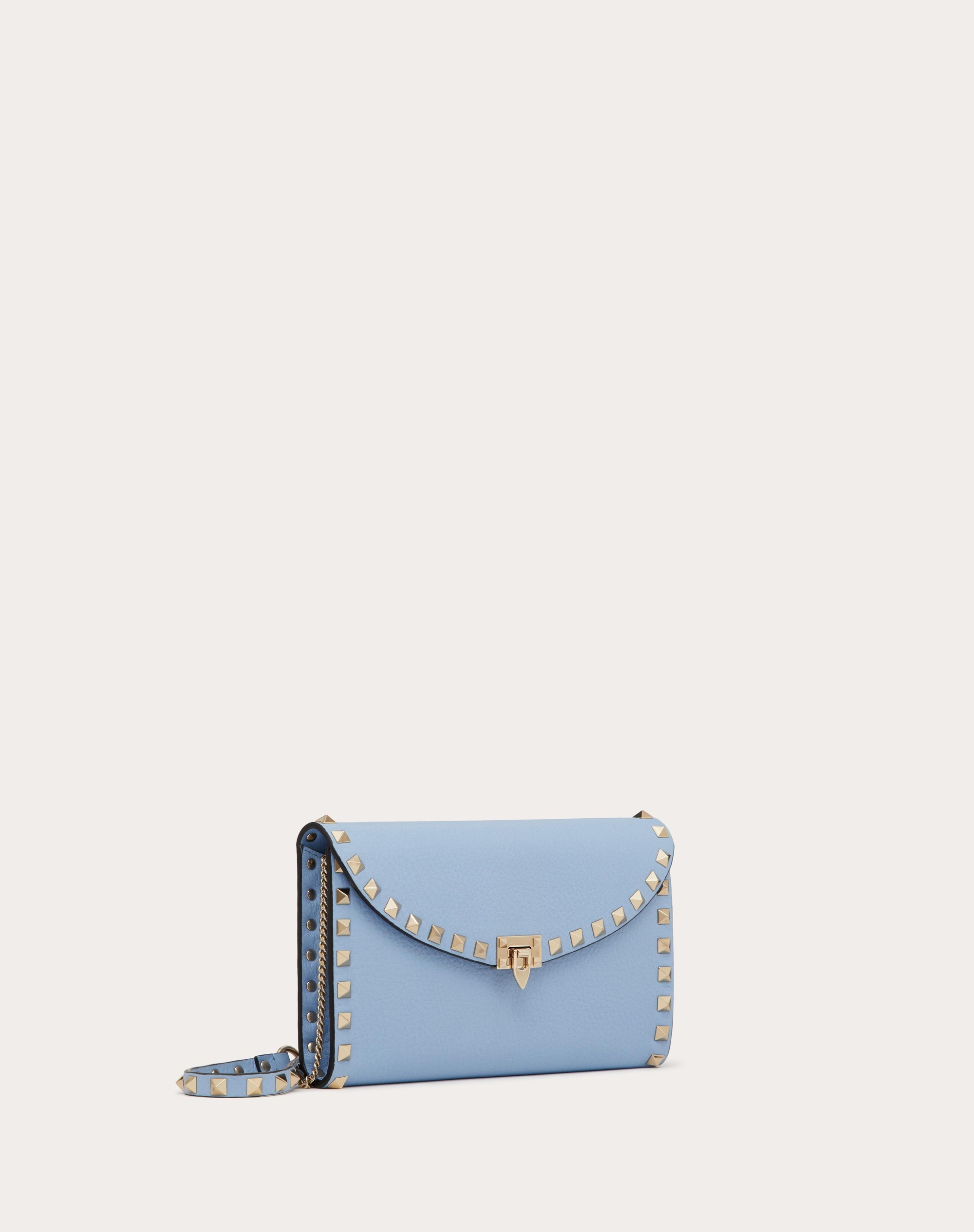 ROCKSTUD WALLET WITH CHAIN IN GRAINY CALFSKIN - 3