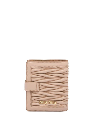 Miu Miu Matelassé lock wallet outlook