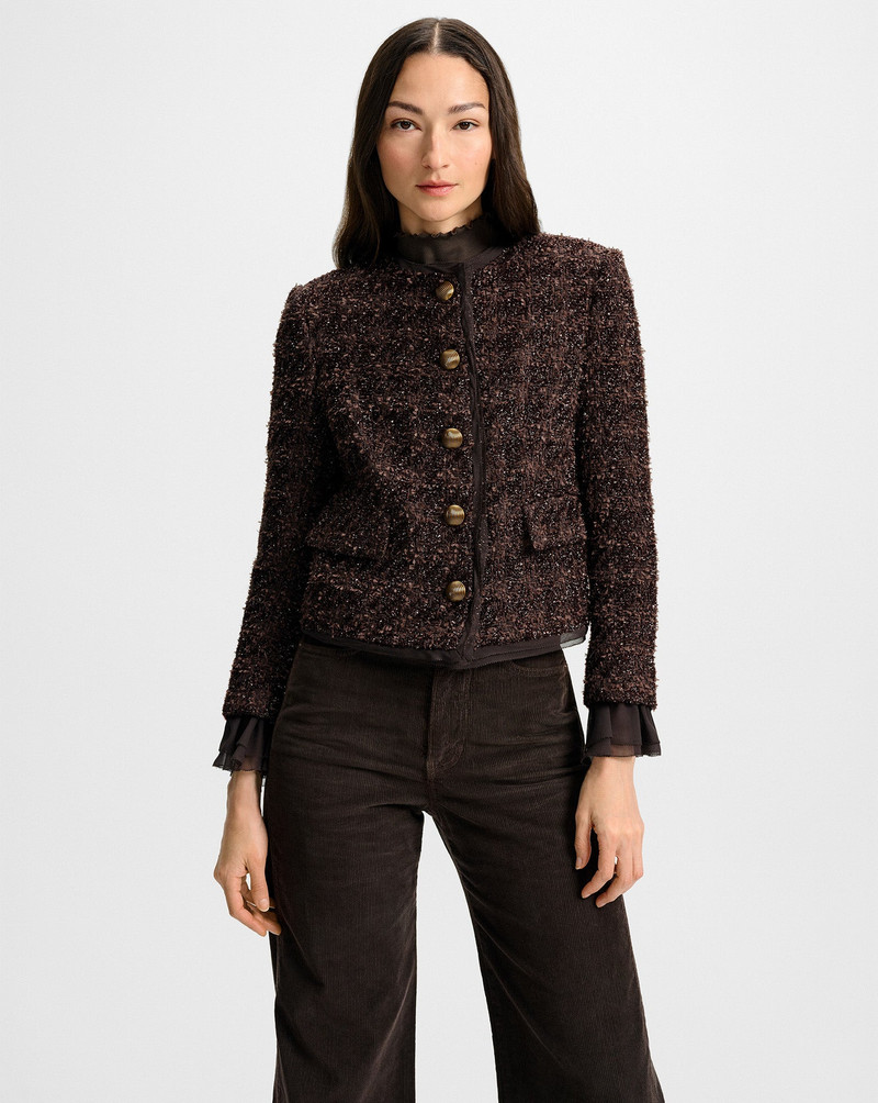 VERONICA BEARD AUDRINA METALLIC TWEED JACKET outlook