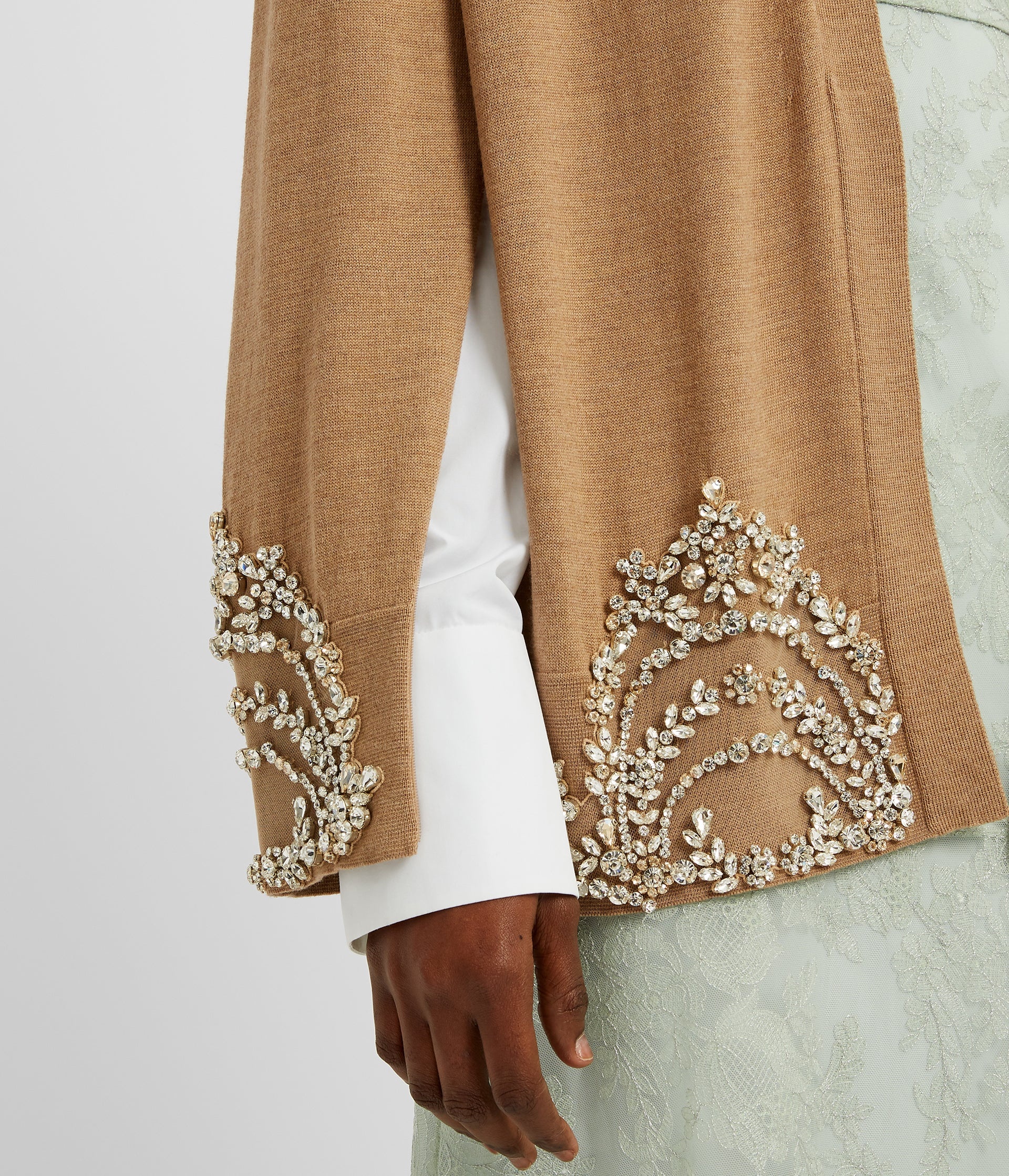 FINE MERINO CRYSTAL EMBROIDERED CARDIGAN - 5