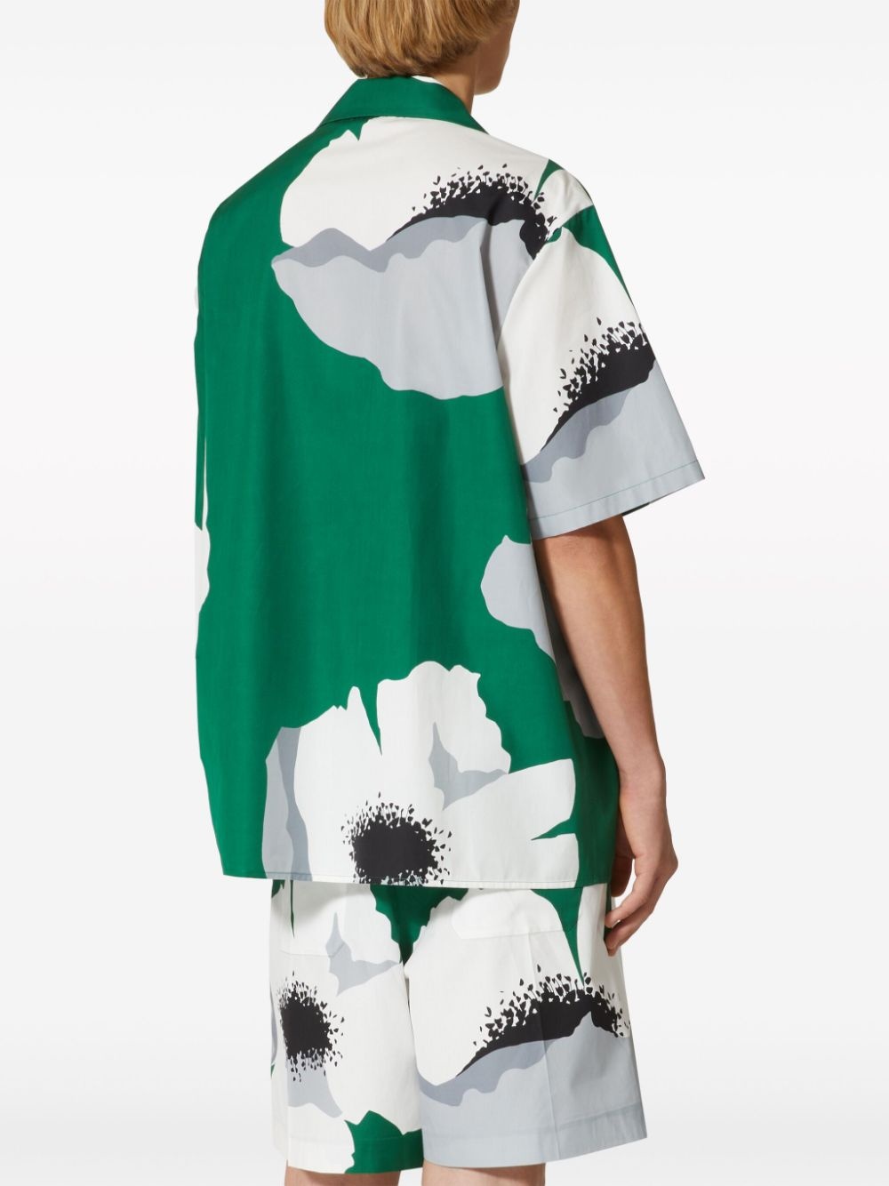 Flower Portrait-print bowling shirt - 4