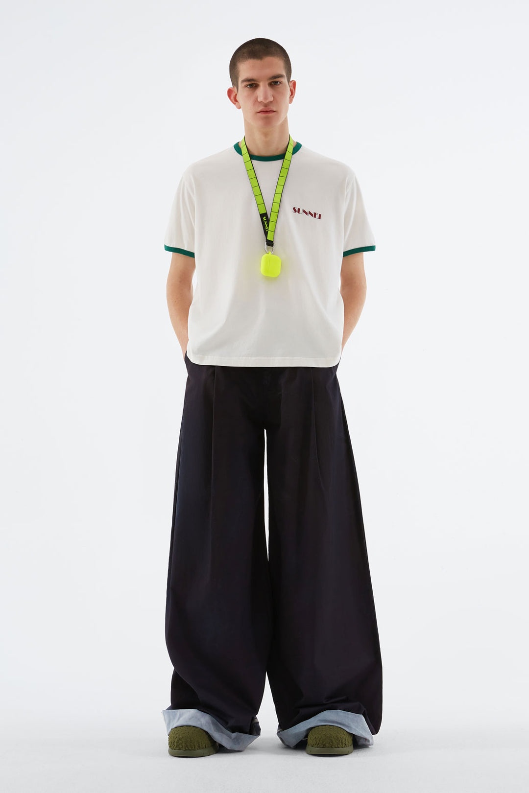 WHITE T-SHIRT WITH BORDEAUX MINI LOGO - 3