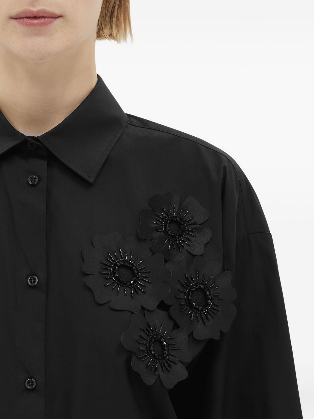 floral-appliqué shirt - 5