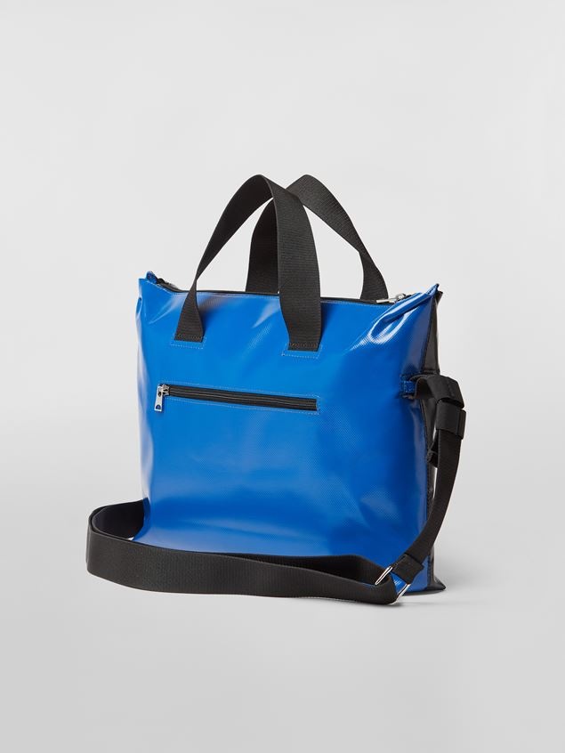 BI-COLOURED BLACK AND BLUE PVC TRIBECA BAG - 3