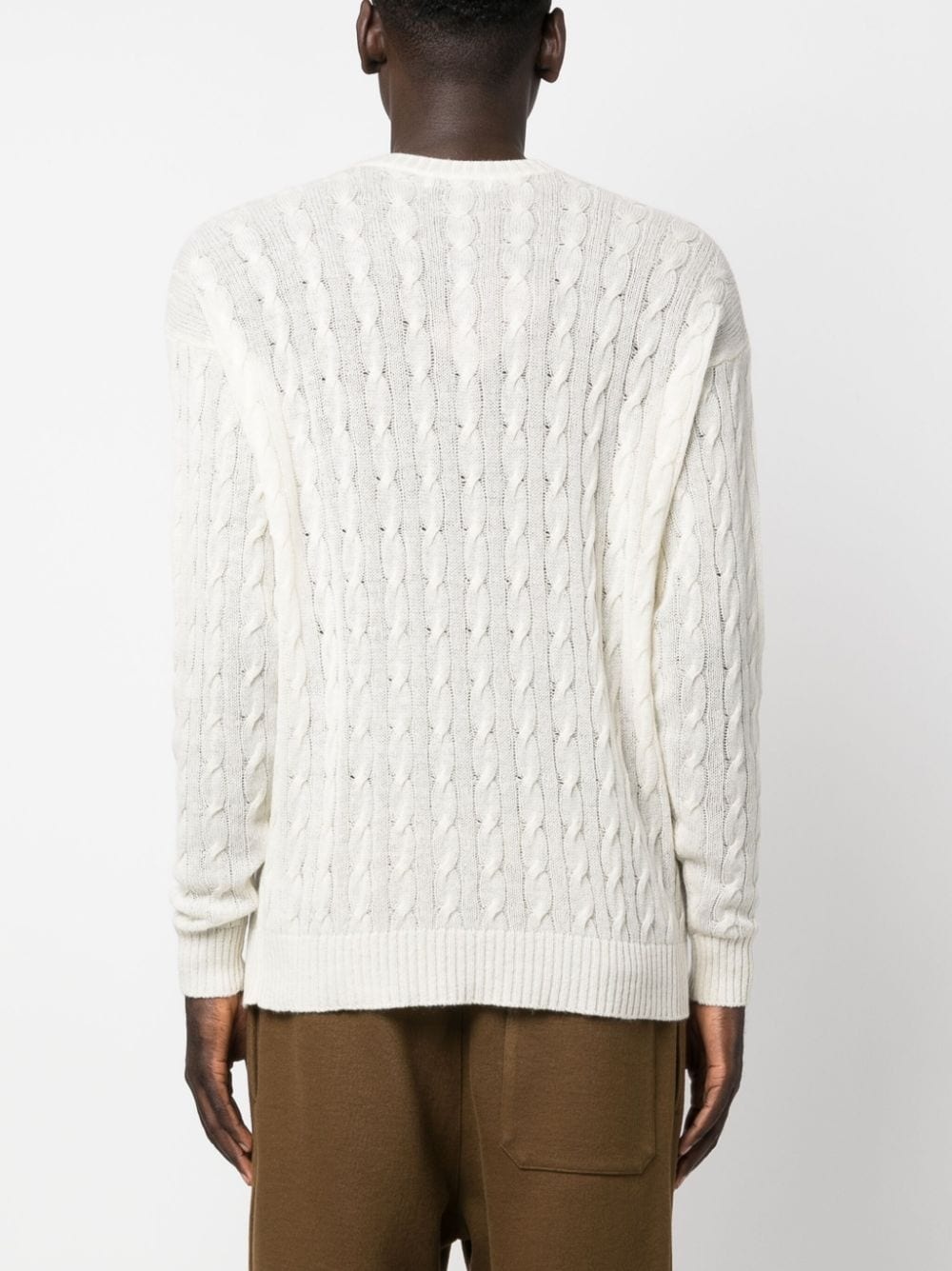 Pegaso-motif cable-knit jumper - 4