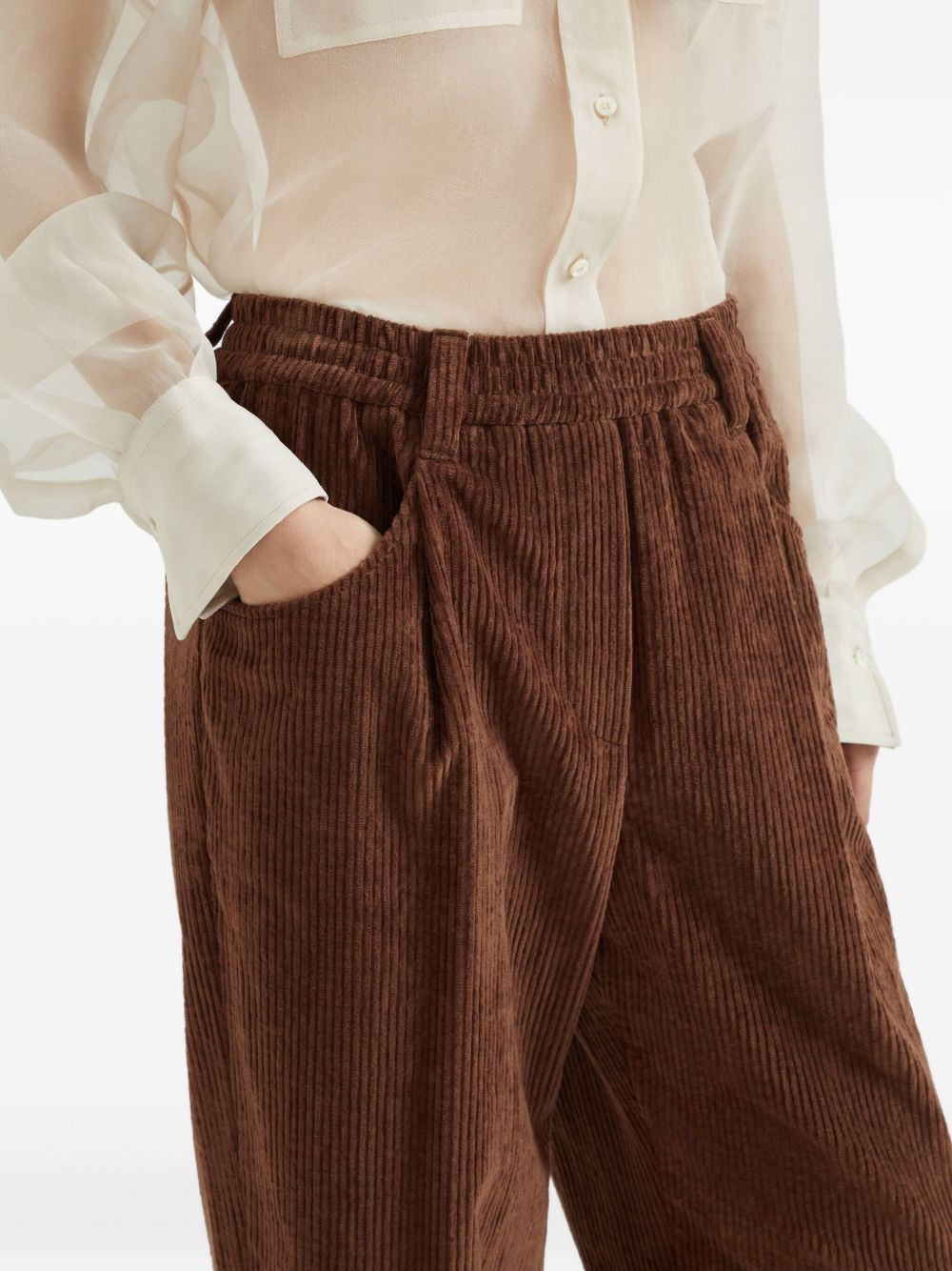 corduroy straight-leg trousers - 5