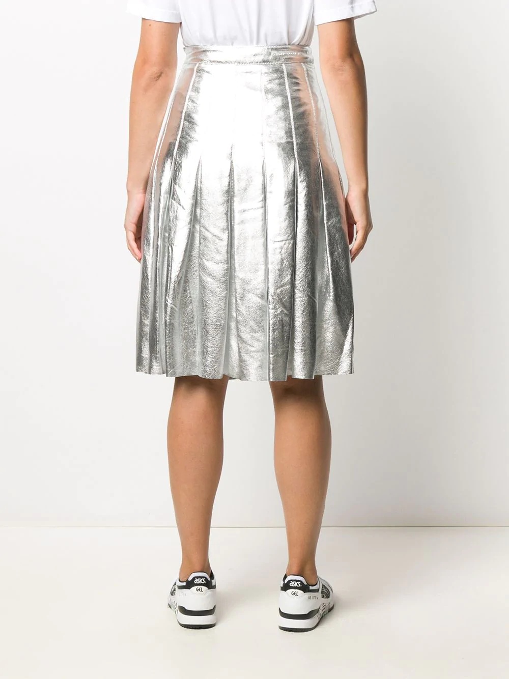 metallic pleated skirt - 4