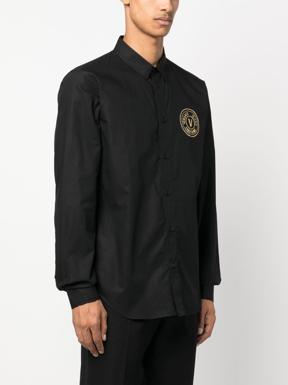 logo-print cotton shirt - 3