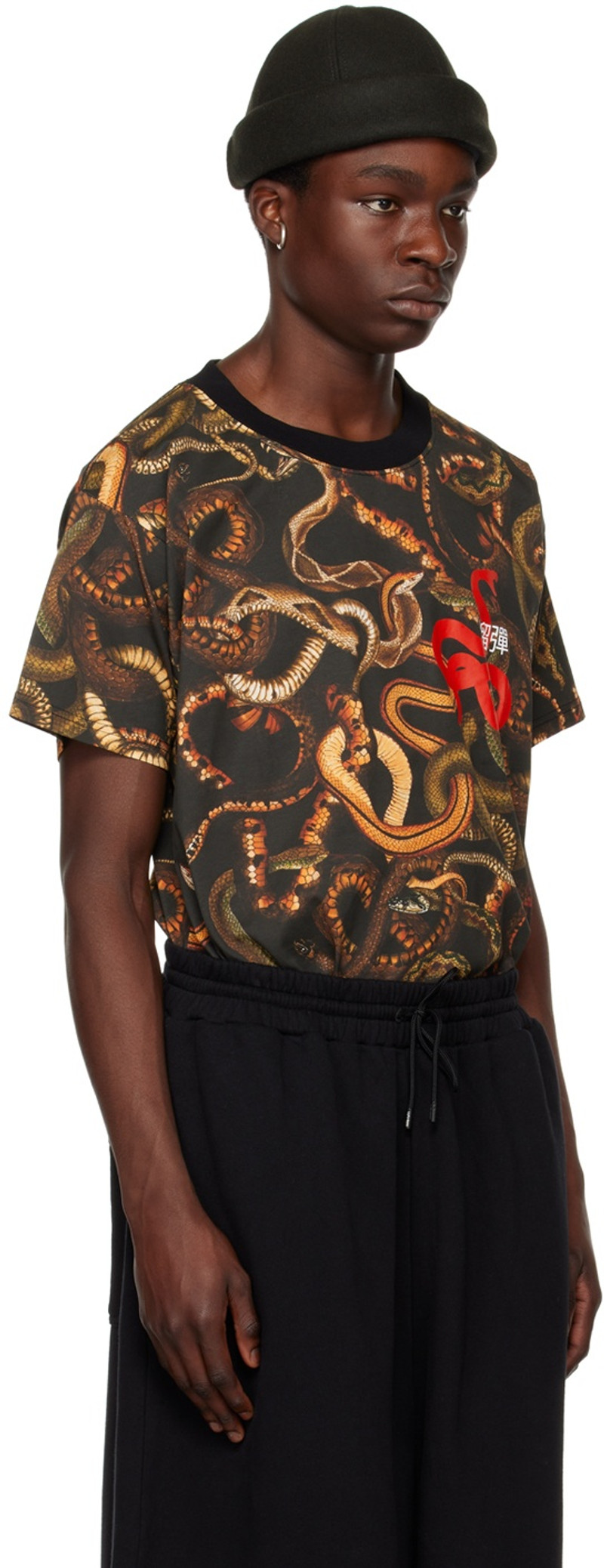 LU'U DAN Black Snake Oversized Concert T-Shirt outlook