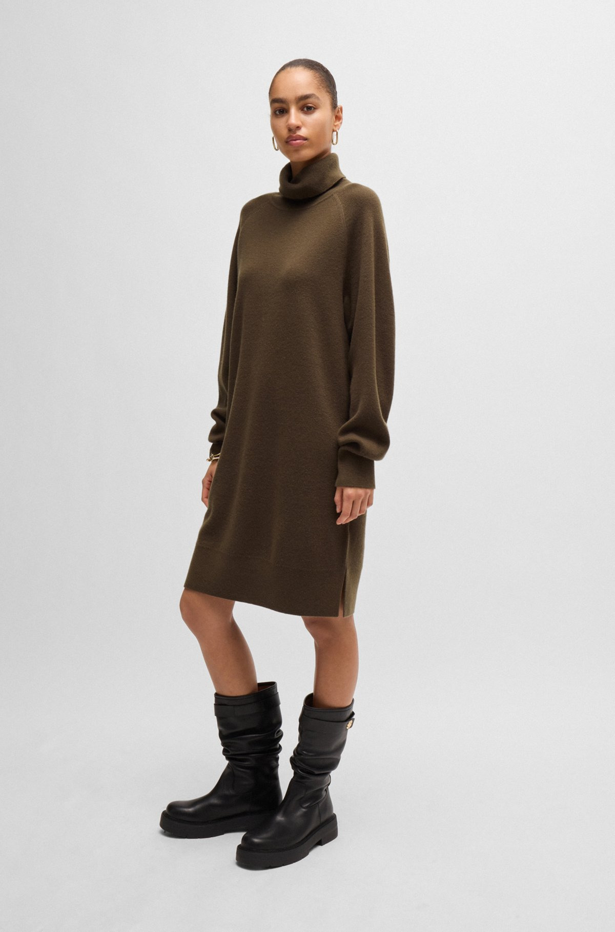 ROLLNECK SWEATER DRESS IN WOOL AND CASHMERE - 2