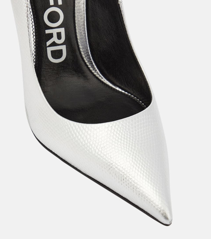 Metallic leather pumps 6