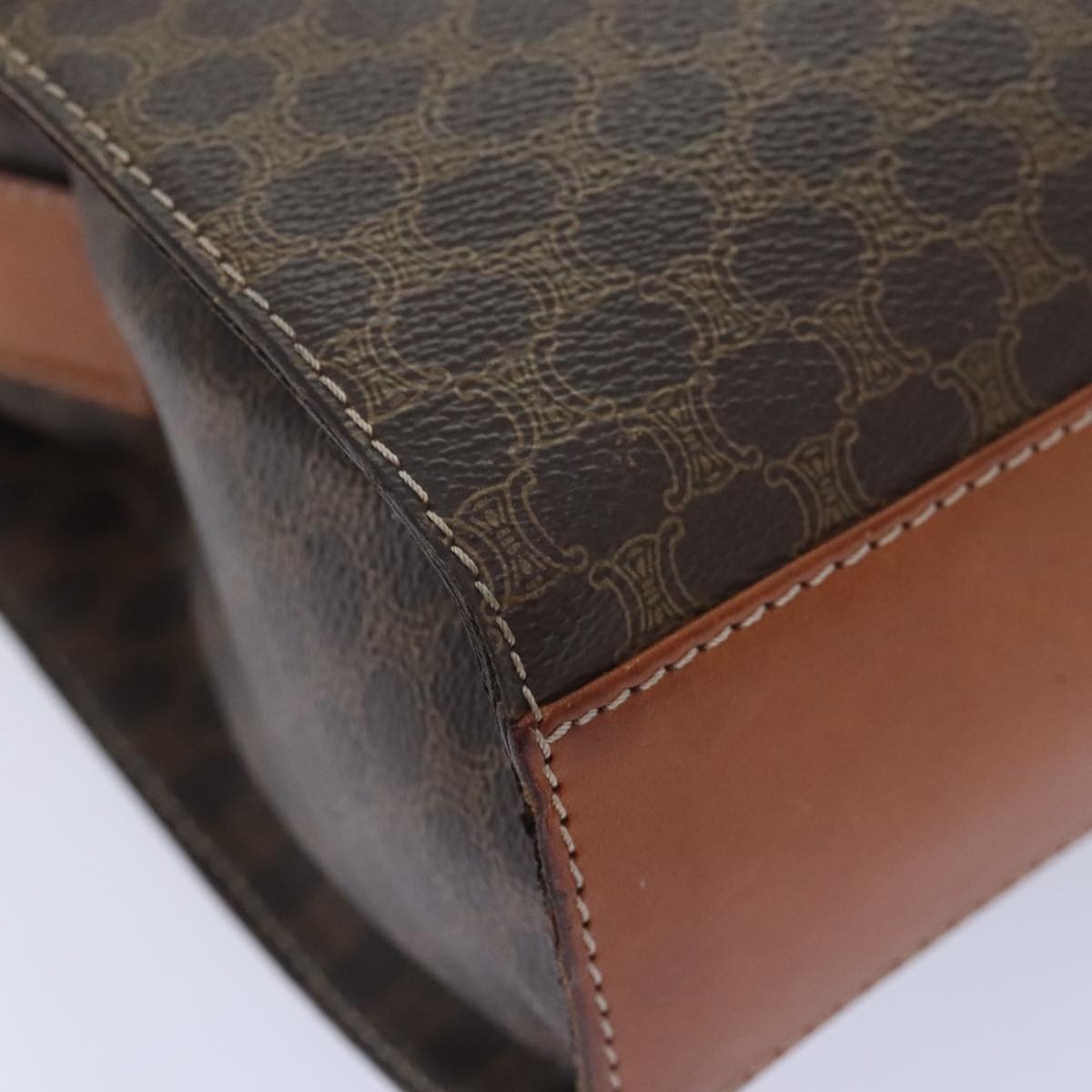 CELINE Macadam Canvas Shoulder Bag Pvc Leather Brown - 15