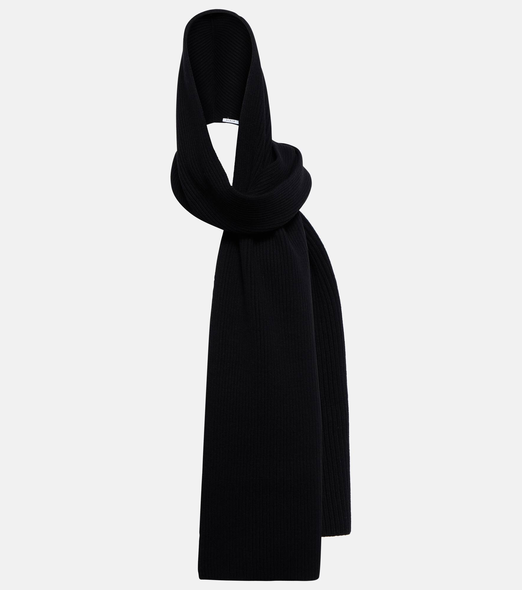 Wool and cashmere hood scarf - 1
