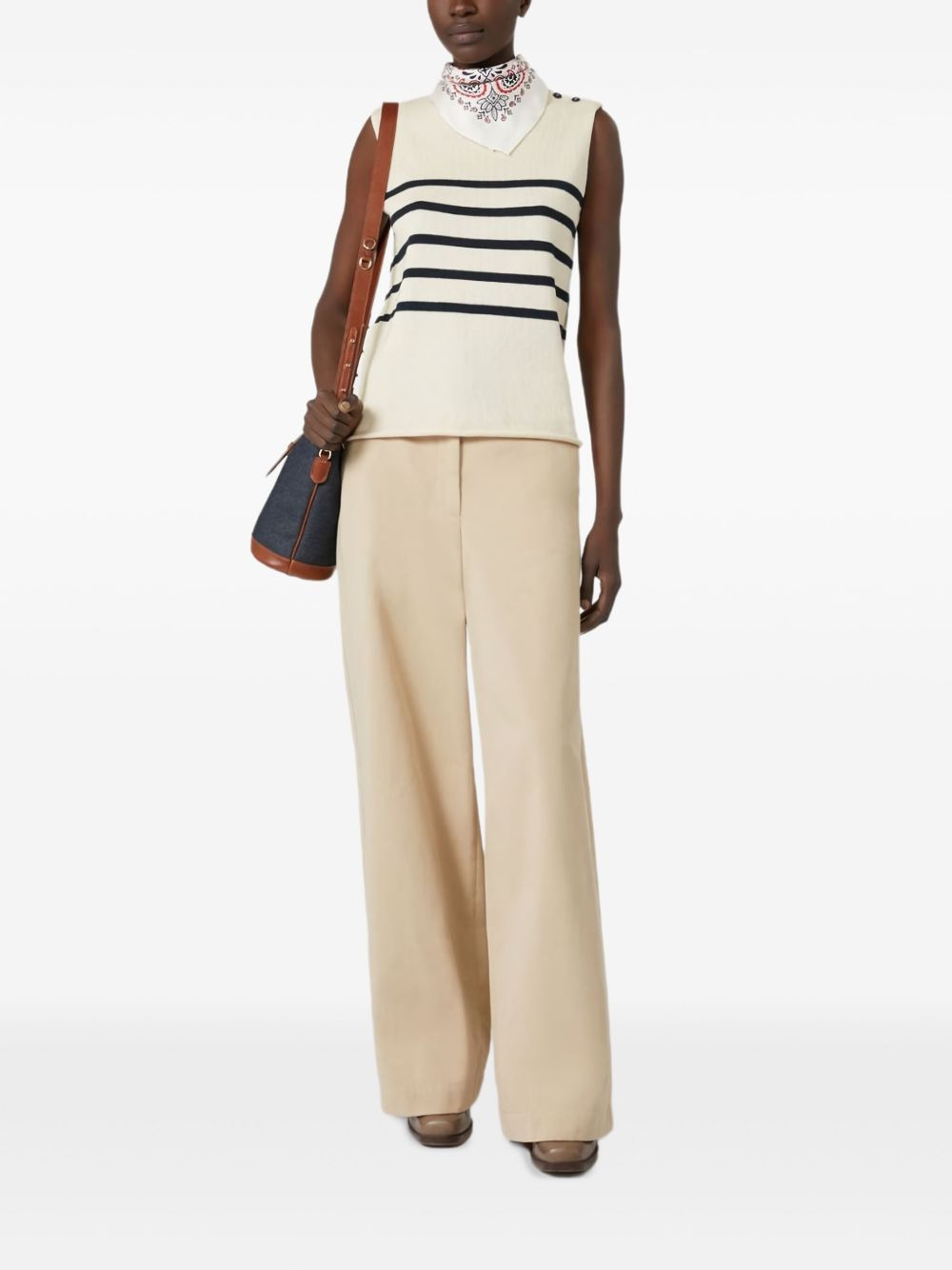 high-waisted wide-leg trousers - 2