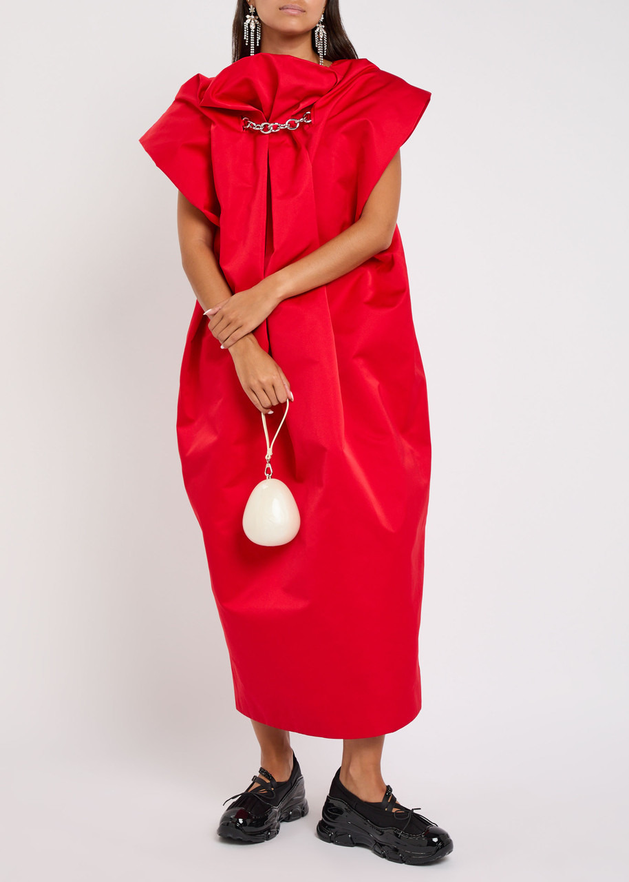 Simone Rocha Duchess Draped Satin Midi Dress - 4