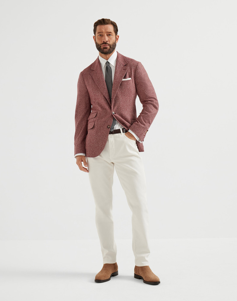 Wool and cashmere flecked chevron deconstructed Cavallo blazer 5