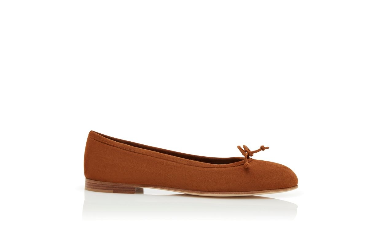 Brown Suede Ballerina Flats - 1