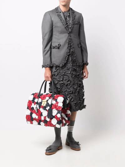 Thom Browne floral appliqué-trim classic sport coat jacket outlook