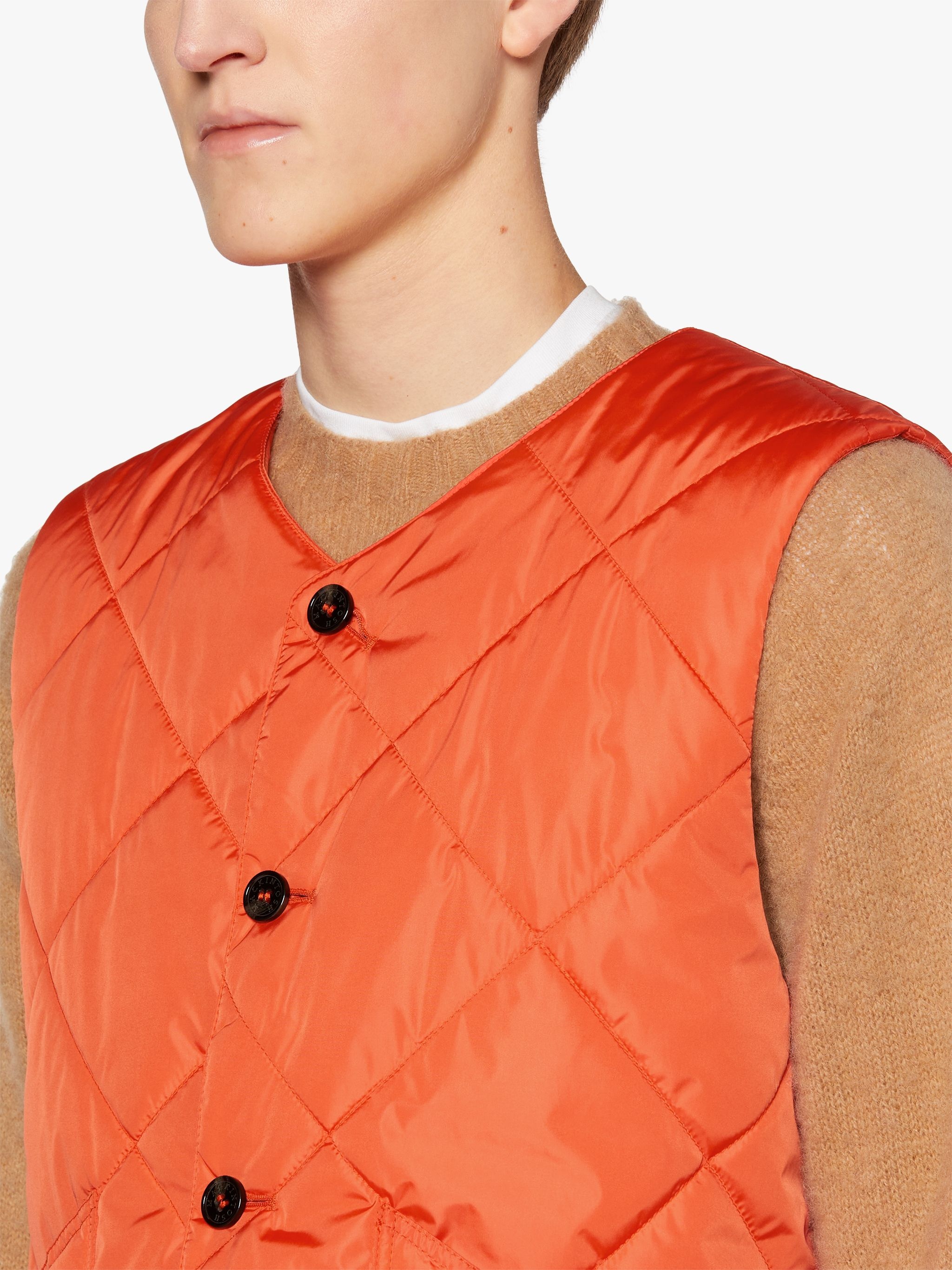 HIG ORANGE QUILTED NYLON LINER VEST | GQM-204 - 5