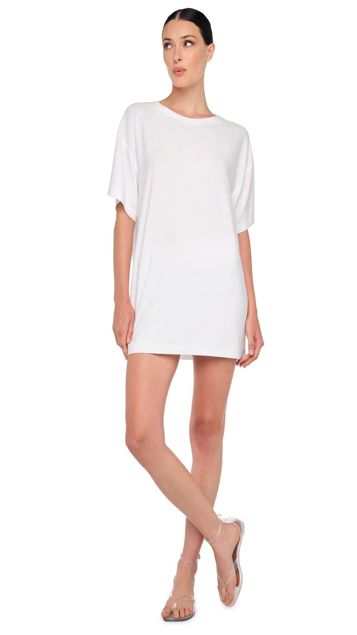 SHORT SLEEVE BOXY MINI DRESS - 1