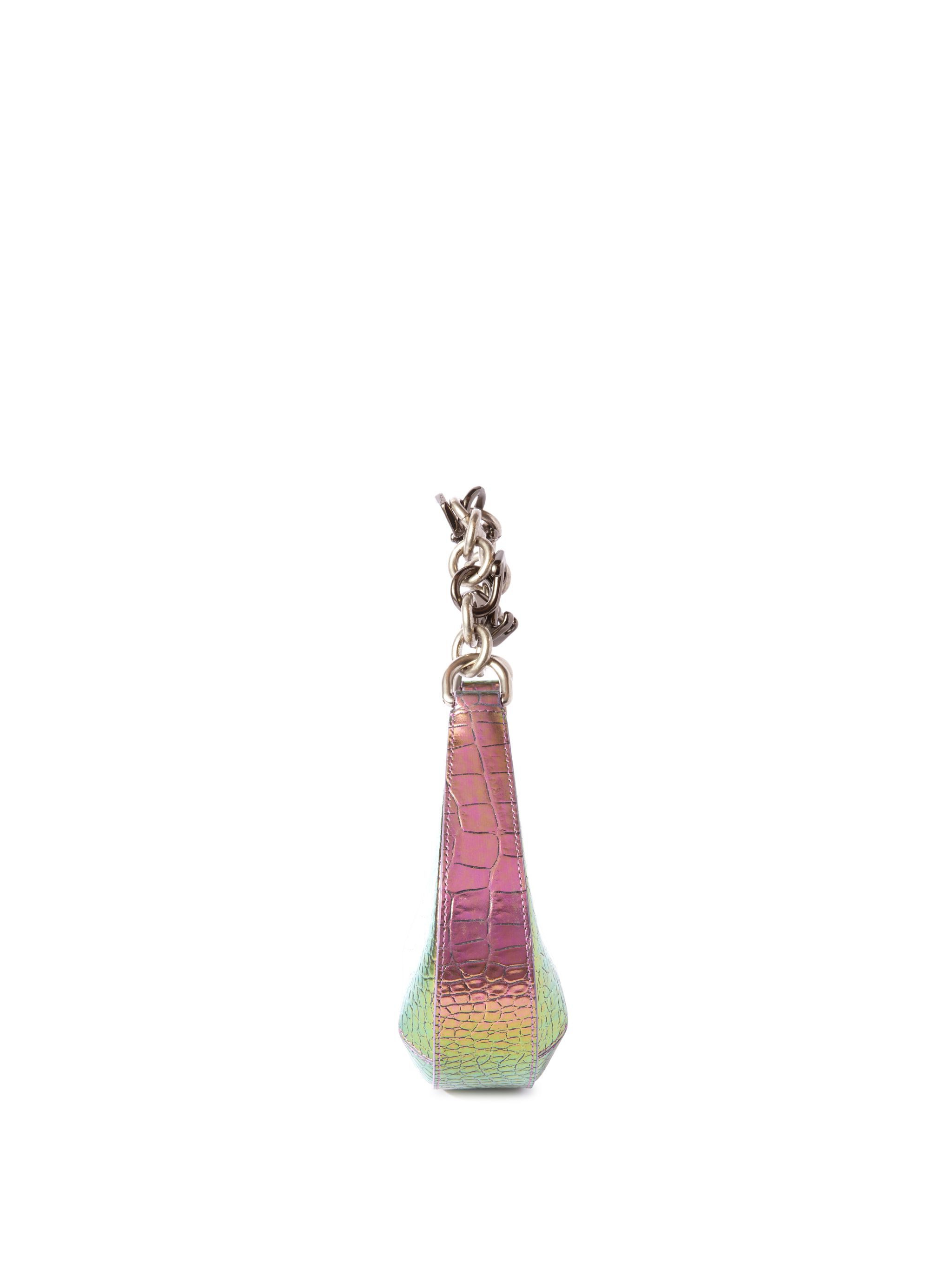 Holographic Crocodile Hemisphere Shoulder Bag - 4