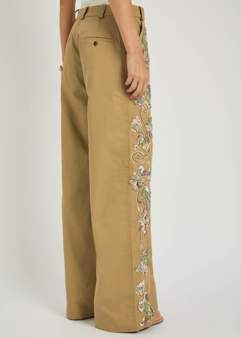 Christopher Esber Duke Floral-embellished Twill Trousers - 3