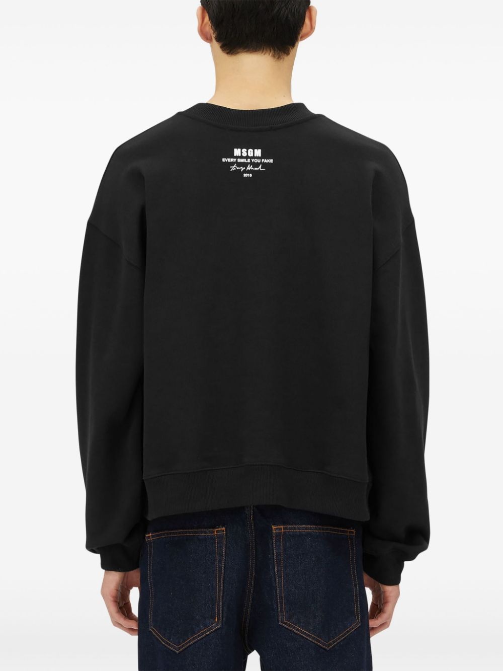 slogan-embroidered sweatshirt - 4