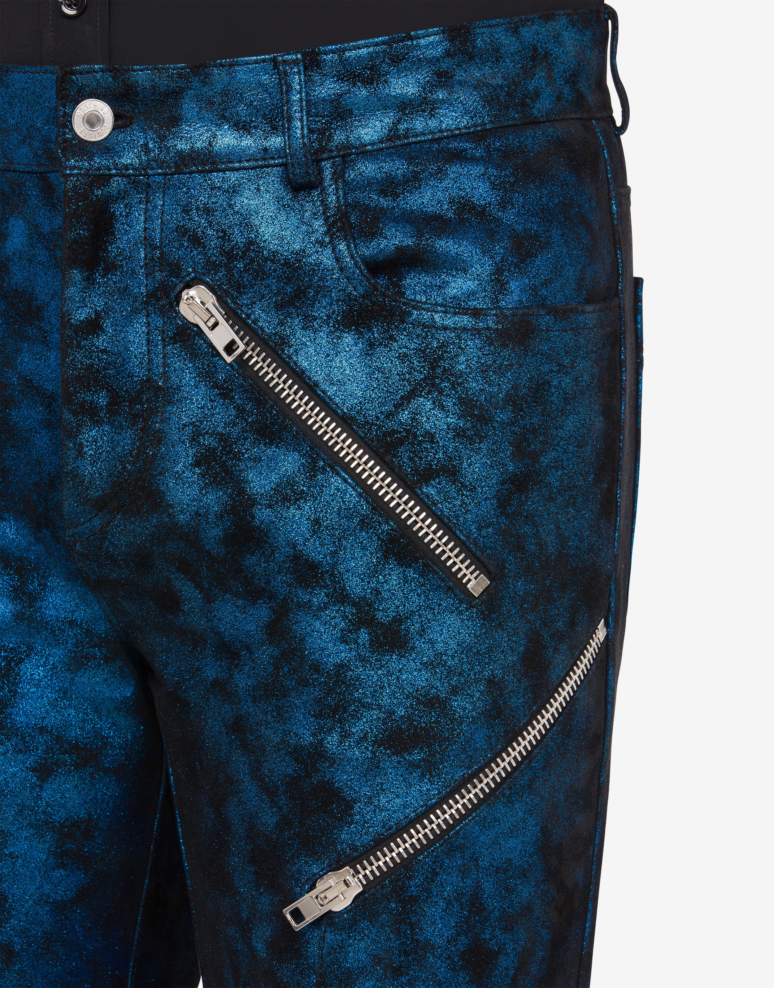 LAMINATED SUEDE TROUSERS WITH ZIP - 4